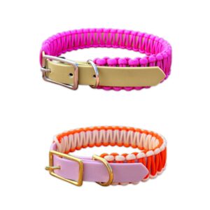 Collar Cuero Vegano y Paracord