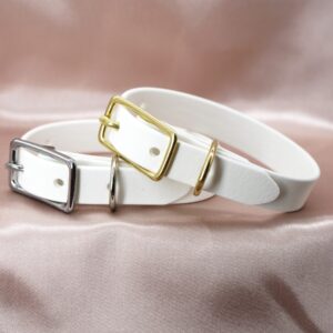 Collar cuero vegano WHITE