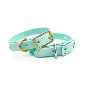 Collar cuero vegano BABY BLUE